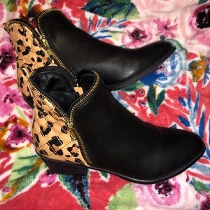 Cheetah Leather Booties